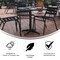 Emma and Oliver 27.5'' Square Aluminum Indoor-Outdoor Table Set with 2 Slat Back Chairs